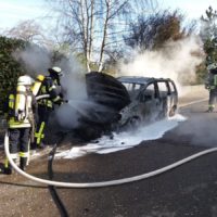 Pkw-Brand in Ober-Beerbach am 29. März